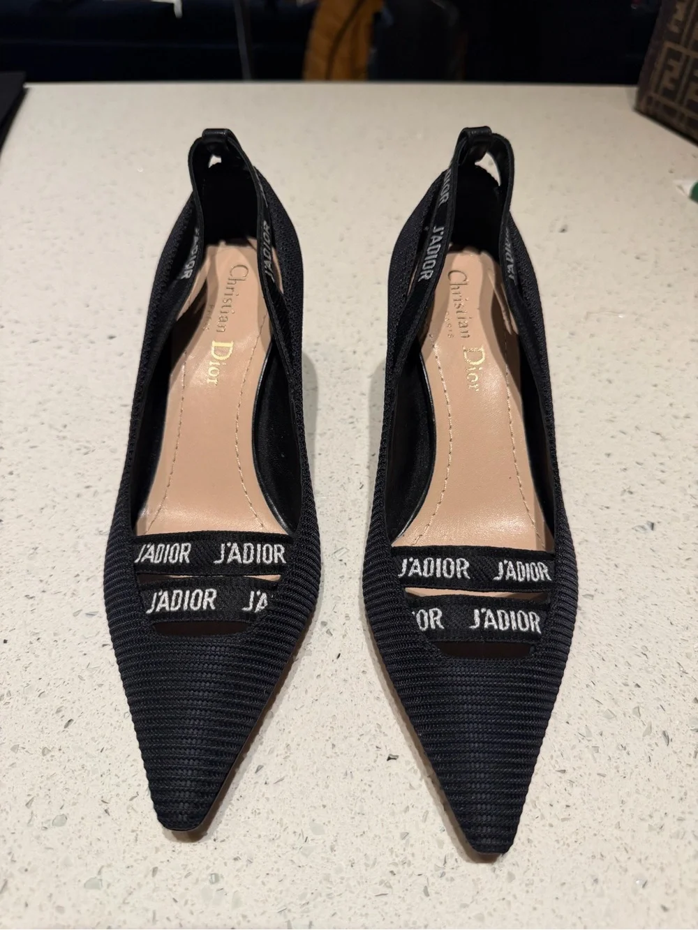 Dior Black J'Adior Pointed Kitten Heel Pumps